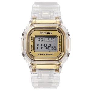 Mode Männer Frauen Uhren Gold Casual Transparent Digitale Sport Uhr Liebhaber Geschenk Uhr Wasserdicht Kinder kinder Wrist290b