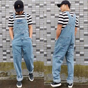 Herren-Jeans, lässige Overalls, Übergröße, Denim-Latzhose, modischer Taschen-Overall, gerade graue Hose, kostenlos.