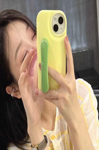 INS Корея карамельный цвет чехол для телефона с ручкой-кронштейном для iPhone 14 Pro Max 13 12 11 Pro Max 14 противоударный держатель-бампер мягкий чехол7933161