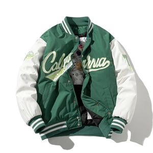 Zimowa kurtka uniwerek mężczyzn kobiety haft litera Hip Hop Baseball Jacket Vintage Fashion Fashion Streetwear Coat
