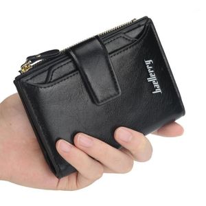 Damer korta plånbok -ID -korthållare Röd elegant högkvalitativ PU -läder Small blixtlåsmyntväskor1253v