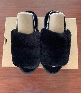 Роскошные дизайнерские женские сандалии, меховые шлепанцы, меховые тапочки на плоской подошве, шерстяные тапочки на плоской подошве, меховые тапочки, тапочки Slides5180056