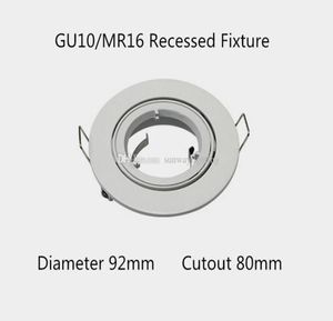 3 -calowe Diecast Aluminium MR16 GU10 Sufit Renflight Montaż Wspornik Reded Down Down z białym szczotkowanym niklu fini8329162