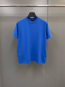 2024 Frühjahr/Sommer Vintage Blumen-Jacquard-Strick-T-Shirt – 100 % Baumwolle in euroamerikanischen Größen