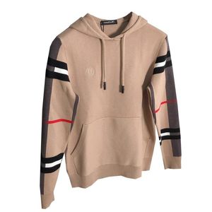 Designer Luxury Men's Contrast Color Hooded Pullover Knickad tröja 2023 Spring och Autumn New Casual Mångsidig Youth Long Sleeve Jacket S-4XL