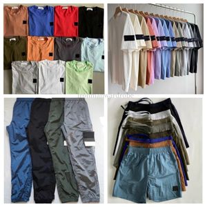 T-shirt Stones Island Designer di alta qualità Puro cotone da uomo Nylon Asciugatura rapida Pantaloni in tessuto leggero Outdoor Street Man Pantaloncini Fitness Pantaloni sportivi YU1B