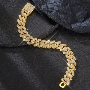 cuban link chain bracelet designer necklace moissanite chain Pendant Necklaces Iced Out Pass Diamond Tester Sterling Silver Necklace Vvs for men sasoda12
