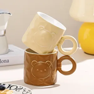 Canecas Alívio Teddy Bear Cup Caneca Cerâmica Casal com Alto Valor Estético Casa Bonito Água Escritório Leite Café