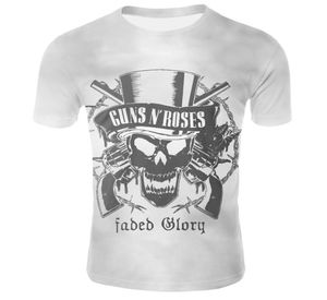 Tshirt Printing zaokrąglenia szyi z krótkim rękawem Rock Black White Skull Men Tshirt Tshirt Punk Style Asian Size1078609