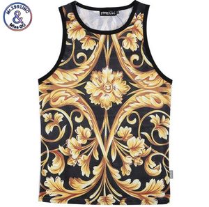 Hela MR1991inc Men Summer Tank Tops 3D Yellow Flower Digital Printing Mesh Vest Jersey ärmlösa tee -skjortor för män Storlek M8797760