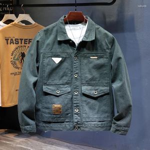 Mensjackor 2024 Spring Lapel Denim Jacket High-End Clothing Korean Style Fashion Loose Trendy Teen