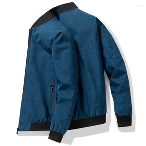 Męskie kurtki cienki mody Spring Casual Stand Coats Bomber Kurtka Mężczyzn Druku