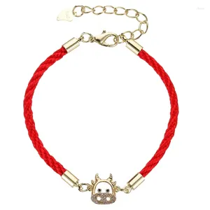 Braccialetti con ciondoli Bracciale Anno del Bue Moda Transito Corda Rossa Corda Catena Portafortuna