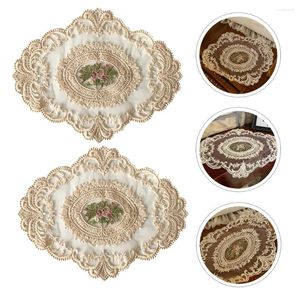 Bordduk Vintage Dust Tracloth Spets Doilies Tygs Retro Dekorativt hem skrivbord Dammtät delikat virkningste