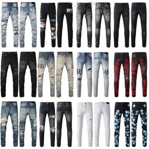 Herren Jeans Distressed Ripped Biker Jean Slim Fit Motorrad Biker Denim Hosen Für Männer Mode Designer Hosen Hip Hop Männer