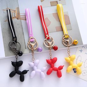 Keychains Creative Korean Cute Balloon Puppy Keychain For Women Sweet Colorful Fashion Bag Car Key Jewelry Pendant Gift Whole236r