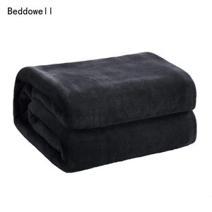 Wiosenna zimowa flanelowa koc puszysty, ciepła miękka sofa pokrywka łóżka solidne czarne czarne koralowe polarowe koce do łóżka 240304