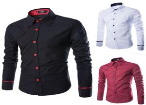 Novo estilo anti rugas verificado padrão manga longa turn down collar emagrecimento ajuste camisa para men7868950