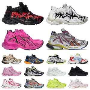 Corredores 7.0 Homens Vestido Sapatos Graffiti Preto Fluo Verde Borgonha Couro Livre Cinza Luz Roxo Neon Amarelo Branco Marca de Luxo Mulheres Mens Grande Tamanho Sapatilhas Treinadores