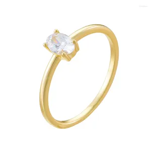 Cluster Rings FULSUN Original Design Very Simple Stone Wedding Ring 925 Sterling Silver 14k Gold Plated Trend For Women Engagement