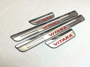 Suzuki Vitara 2016 için Kapı Sill Protector Pedal Hoş Geldiniz Plaka Araç Harici Aksesuarlar Çıkartma 4 PCS Paslanmaz Steel6623044