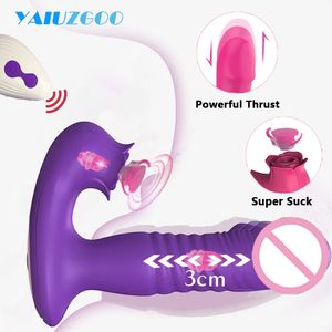 Empurrando Vibrador Telescópico Para Mulheres Vibrador Clitoral Chupando Vibradores Controle Remoto Vaginal Clit Estimulador Adulto Brinquedos Sexuais 240307