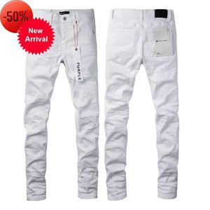 Designer dżinsy fioletowe dżinsy High Street White 9024 Męskie dżinsy modne marka fioletowe dżinsy g
