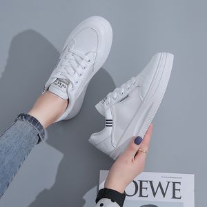 Women White Super Sneakers Autumn Lace Up Thick Bottom Casual Flats Anti-slip Outdoor Walking Sports Board Shoes Fashion Sapatos Femininos