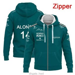 2024 Nova Primavera e Outono F1 Team Alonso 14 Stroll 18 3D Impresso Masculino Road Hoodie Feminino e Chil