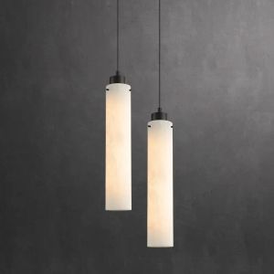 Lustre de teto moderno com led, cilindro, luminária pendente de mármore, cabeceira, sala de jantar, decoração de casa, lustres