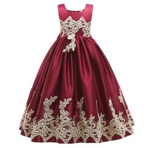 2019 Borgonha Lace Flower Girl Vestidos Lindas Roupas Com Grande Arco Tutu Vestidos de Baile Em Estoque Barato para Idade 3-13343m