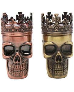 Herb Grinder King Skull grinders golden 3 layers Zinc alloy tobacco grinders high quality Smoking Grinders7668422