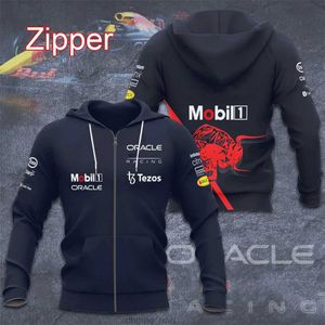 Hot Selling F1 Racing Mens Sweatshirt 3D Tryckt 2024 Red Racing Team Jacket Childrens Hoodie Casual Bull Pullover dragkedja