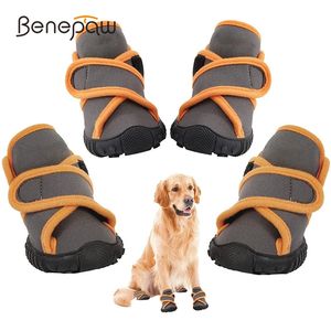 Benepaw Yumuşak Köpek Ayakkabıları Su Geçirmez Sağlam Antislip Ayarlanabilir Çapraz Kayışlar Yürüyen Yürüyen Yürüyüş Yürüyüşü Koşu 240304