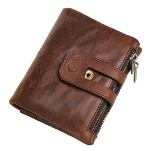 Marca de alta qualidade carteira de cartão de couro masculino carteira de couro curto bolsa de moedas pequenas carteiras vintage marca alta qualit232o