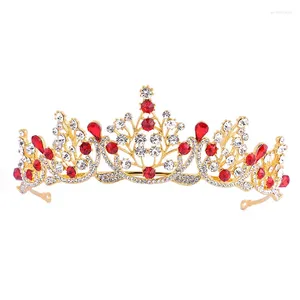 Hair Clips High-end Bride Wedding Golden Rhinestone Bridal Crown Tiara Jewelry Accessories