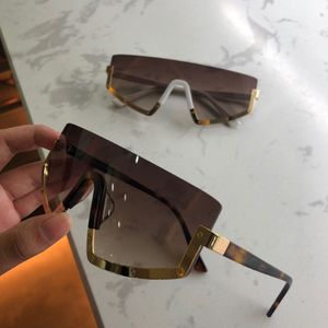 Sexig dam solglasögon designer populära halvram solglasögon metall kvinnor män goggle gradient solglasögon en bit kvinnlig spegel sh237v