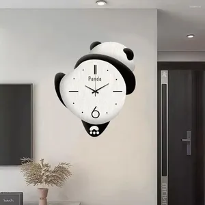 Relógios de parede bonito panda relógio criativo silencioso sala de estar crianças quartos berçários aprendendo casa desenhos animados decorações