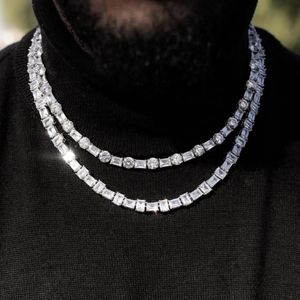 iced out bling women men hip hop Bling cuban chain choker necklace micro paved square cz tennis fashion jewelry1749