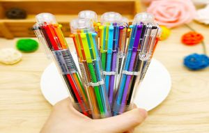 Japan and South Korea creative cute cartoon multicolor ballpoint pen students press color personality oil pen stationery 6 color 6037335
