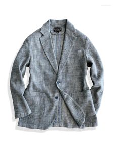 Мужские куртки Amekaji Wear, мужская одежда из хлопка и льна, деловой повседневный костюм, пальто хорошего качества, облегающий крой на весну и осень