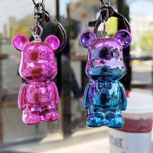 2024 Akrylspegel Gradient Bindning Våldsam björn Keychain Creative Car Bag Lovers Key Chain Pendant