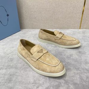 Ny Summer Walk Casual Shoe Men's Loafers Dress Sneakers Shoes Man Loro Flat Low Top Suede Cow Leather Oxfords Suede Moccasins Gummi Sole Gentleman Footwear