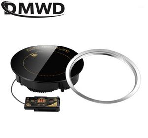 Dmwd 1200w fogão elétrico redondo de indução magnética, controle de fio, painel de cristal preto, fogão, fogão, forno 17514314