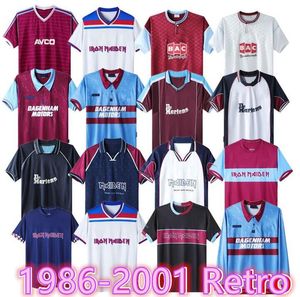 1986 2001ハムレトロサッカージャージIron Maiden 1990 95 97 Di Canio Kanoute Lampard 1999 2001 2008 2010 2010年サッカーシャツMENユニフォーム689