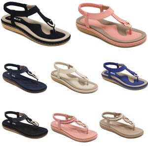 2024 Yaz Kadın Ayakkabıları Sandalet Düşük Topuklu Kafa Yüzey Boş Zaman Mom Siyah Beyaz Büyük Boyut 35-42 J33-1 GAI