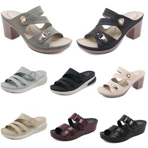 2024 Sommer Damenschuhe Sandalen Niedrige Absätze Mesh-Oberfläche Freizeit Mama Schwarz Weiß Rot Grün Große Größe 36-42 O4 GAI