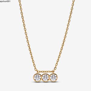 925 Silver Pendant Necklaces for Women with Zc Shiny Jewelry Diy Fit Pandoras Era Bezel Lab-grown Diamond Designer Gold Necklace High-quality Link Chain