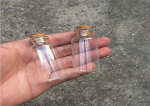 50st mini Clear Cork Stopper Glassflaskor injektionsflaskor burkar containrar Mason Jar Small Wishing Bottle With Cork för bröllopsdekoration 6639335