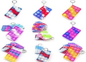 Push Bubble Silicone Keychain Sensory Poo-It Toys Kids Mental Aritmetic Puzzle Toy Tie Dye Finger Per Fun Puzzle Stress Relief G53EQNP5263207